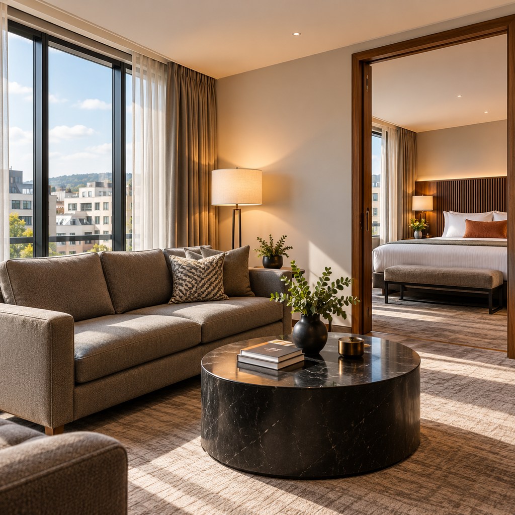 Separate living room in the Executive Suite
